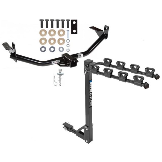 Trailer Tow Hitch w/ 4 Bike Rack For 04-05 Mitsubishi Endeavor tilt away adult or child arms fold down carrier