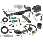 Class 3 Hitch For 03-24 Chevy Express GMC Savana Van w/ Draw-Tite Trailer Brake Control 7-Way RV Wiring Breakaway Battery Charger Complete System Receiver 2" Tow Ball