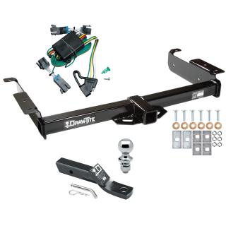 Trailer Tow Hitch For 00-02 Chevy Express GMC Savana 1500 2500 3500 Complete Package w/ Wiring and 1-7/8" Ball