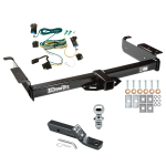 Trailer Tow Hitch For 03-24 Chevy Express GMC Savana 1500 2500 3500 Complete Package w/ Wiring and 1-7/8" Ball