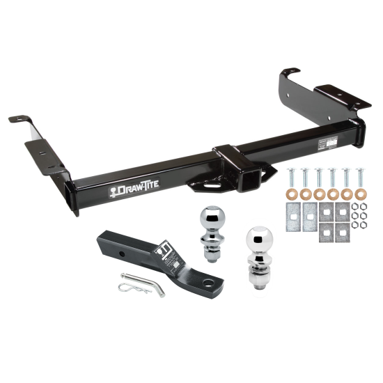 Trailer Tow Hitch For 96-24 Chevy Express GMC Savana 1500 2500 3500 Receiver w/ 1-7/8" and 2" Ball