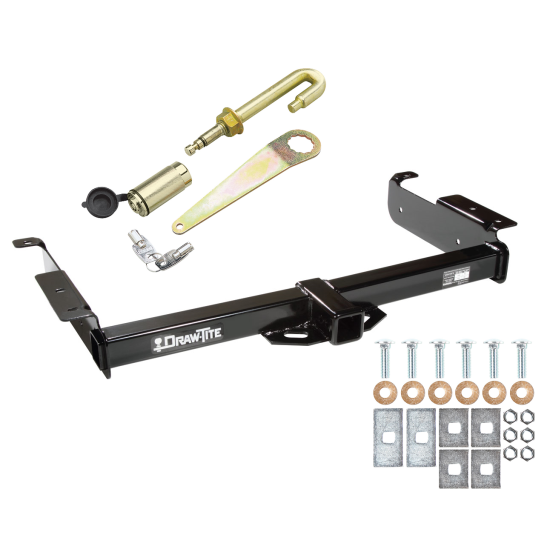 Trailer Tow Hitch For 96-24 Chevy Express GMC Savana Van Class 3 5K 2" Receiver w/ J-Pin Anti-Rattle Lock