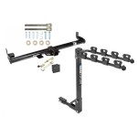 Trailer Tow Hitch w/ 4 Bike Rack For 97-06 Jeep Wrangler TJ tilt away adult or child arms fold down carrier w/ Lock and Cover