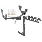 Trailer Tow Hitch w/ 4 Bike Rack For 15-21 Ford F-150 Raptor tilt away adult or child arms fold down carrier