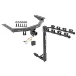 Trailer Tow Hitch w/ 4 Bike Rack For 16-22 Honda Pilot 14-20 Acura MDX tilt away adult or child arms fold down carrier w/ Lock and Cover