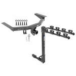 Trailer Tow Hitch w/ 4 Bike Rack For 16-22 Honda Pilot 14-20 Acura MDX tilt away adult or child arms fold down carrier