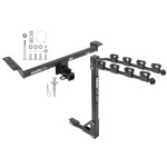 Trailer Tow Hitch w/ 4 Bike Rack For 12-19 Land Rover Range Rover Evoque tilt away adult or child arms fold down carrier