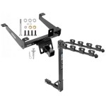 Trailer Tow Hitch w/ 4 Bike Rack For 14-21 Land Rover Range Rover Sport Except Diesel tilt away adult or child arms fold down carrier