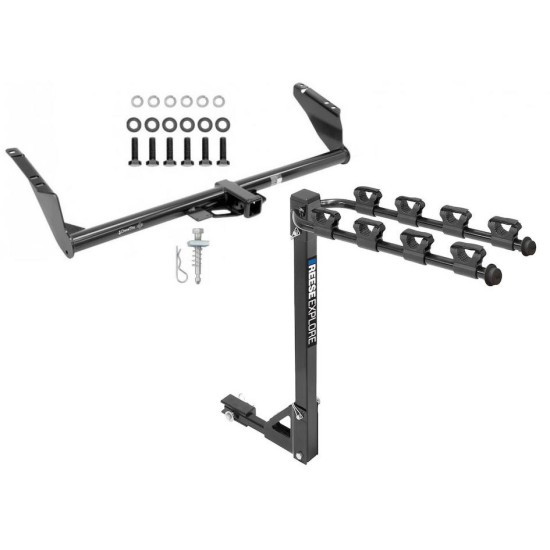 Trailer Tow Hitch w/ 4 Bike Rack For 04-20 Toyota Sienna tilt away adult or child arms fold down carrier