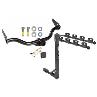 Trailer Tow Hitch w/ 4 Bike Rack For 05-15 Nissan Xterra tilt away adult or child arms fold down carrier w/ Lock and Coverc