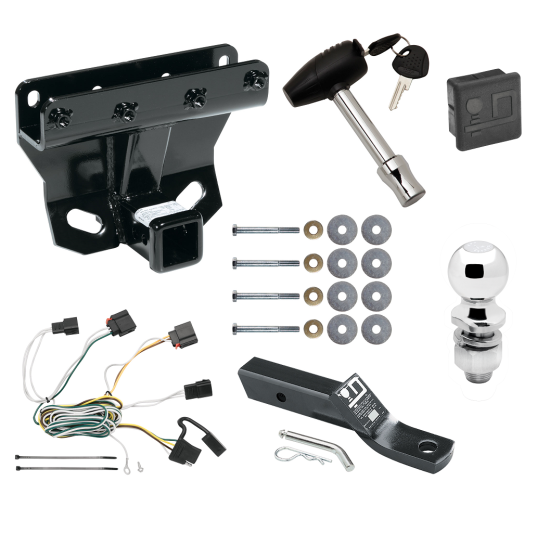 Trailer Tow Hitch For 07-10 Jeep Grand Cherokee Deluxe Package Wiring 2" Ball and Lock