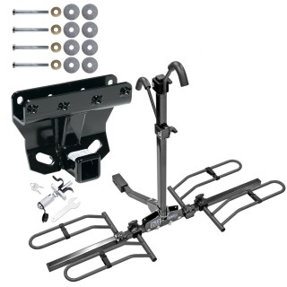 Trailer Tow Hitch For 05-10 Jeep Grand Cherokee WK Commander Platform Style 2 Bike Rack w/ Anti Rattle Hitch Lock