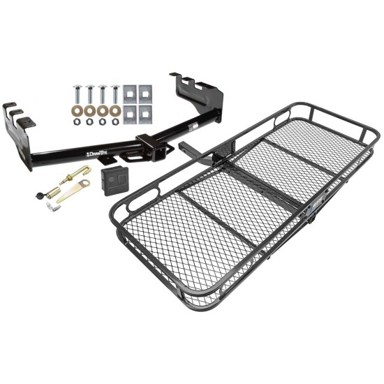 Trailer Tow Hitch For 99-13 Chevy Silverado GMC Sierra 1500 2500 LD Basket Cargo Carrier Platform Hitch Lock and Cover