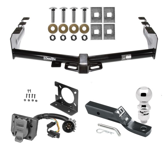 Trailer Hitch Package w/ Wiring For 99-13 Chevy Silverado GMC Sierra 1500 99-04-2500 LD w/ 2-5/16" Ball 2" Drop Mount 7-Way Pin Blade RV Class 3