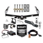 Trailer Hitch Brake Control and Wiring Kit For 03-07 Chevy Silverado GMC Sierra 1500 03-04 2500 LD w/ Dual 2" and 2- 5/16" Ball 2" Drop Mount 7-Way Pin Blade RV Controller