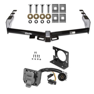 Trailer Hitch w/ Wiring Kit For 99-13 Chevy Silverado GMC Sierra 1500 99-04-2500 LD 7-Way Pin Blade RV 4-Flat Plug Harness Light w/ Bracket