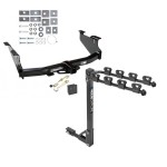 Trailer Tow Hitch w/ 4 Bike Rack For 03-09 Dodge Ram 1500 2500 3500 tilt away adult or child arms fold down carrier w/ Lock and Cover