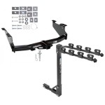 Trailer Tow Hitch w/ 4 Bike Rack For 03-09 Dodge Ram 1500 2500 3500 tilt away adult or child arms fold down carrier