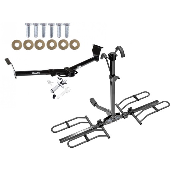 Trailer Tow Hitch For 06-14 Kia Sedona Hyundai Entourage Platform Style 2 Bike Rack w/ Anti Rattle Hitch Lock