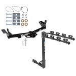 Trailer Tow Hitch w/ 4 Bike Rack For 06-10 Ford Explorer Mercury Mountaineer tilt away adult or child arms fold down carrier