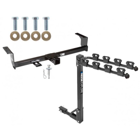 Trailer Tow Hitch w/ 4 Bike Rack For 06-13 Suzuki Grand Vitara tilt away adult or child arms fold down carrier