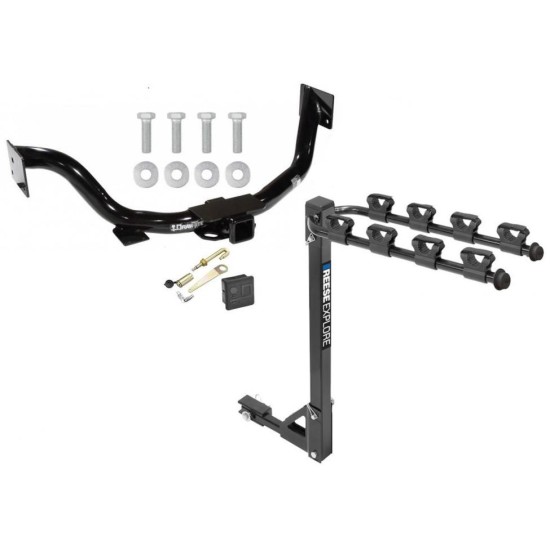 Trailer Tow Hitch w/ 4 Bike Rack For 03-09 KIA Sorento tilt away adult or child arms fold down carrier w/ Lock and Cover