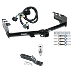 Trailer Tow Hitch For 99-13 Chevy Silverado GMC Sierra 1500 Complete Package w/ Wiring and 2" Ball