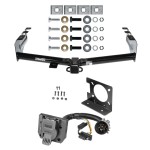 Class 4 Trailer Hitch w/ Wiring Kit For 99-13 Chevy Silverado GMC Sierra 1500 99-04-2500 LD 7-Way Pin Blade RV 4-Flat Plug Harness Light w/ Bracket