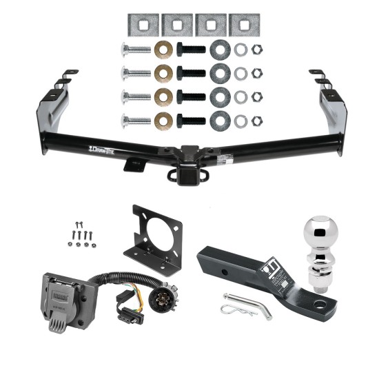 Trailer Hitch Package w/ Wiring For 99-13 Chevy Silverado GMC Sierra 1500 99-04-2500 LD w/ 2-5/16" Ball 2" Drop Mount 7-Way Pin Blade RV Class 4