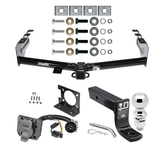 Trailer Hitch Package w/ Wiring For 99-13 Chevy Silverado GMC Sierra 1500 99-04-2500 LD w/ 2-5/16" Ball 4" Drop Mount 7-Way Pin Blade RV Class 4