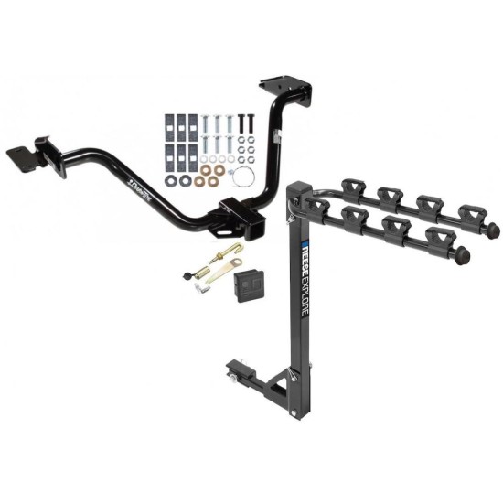 Trailer Tow Hitch w/ 4 Bike Rack For 04-08 Chrysler Pacifica tilt away adult or child arms fold down carrier w/ Lock and Cover