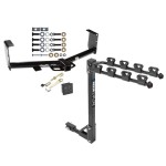 Trailer Tow Hitch w/ 4 Bike Rack For 07-21 Toyota Tundra tilt away adult or child arms fold down carrier w/ Lock and Cover