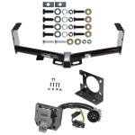 Trailer Hitch w/ Wiring Kit For 07-21 Toyota Tundra w/ Factory 7-Way Pin Blade RV 4-Flat Plug Harness Light w/ Bracket