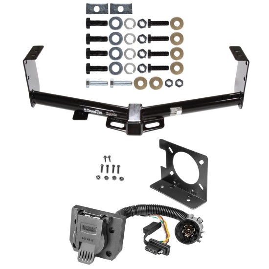 Trailer Hitch w/ Wiring Kit For 07-21 Toyota Tundra w/ Factory 7-Way Pin Blade RV 4-Flat Plug Harness Light w/ Bracket