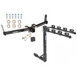 Trailer Tow Hitch w/ 4 Bike Rack For 07-09 Suzuki XL-7 tilt away adult or child arms fold down carrier w/ Lock and Cover