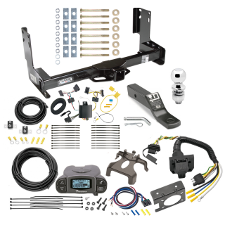 Trailer Hitch and Brake Control Kit For 14-22 Mercedes-Benz Sprinter Freightliner 2500 3500 w/ Tekonsha Prodigy P3 Controller 7-Way RV Wiring Harness Complete System Receiver 2" Tow Ball w/o factory step bumper