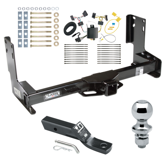 Trailer Tow Hitch For 07-22 Mercedes-Benz Freightliner Sprinter 2500 3500 07-09 Dodge Sprinter 3500 Complete Package w/ Wiring and 1-7/8" Ball without Factory Step Bumper