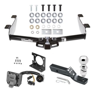 Trailer Hitch Package w/ Wiring For 01-10 Chevy Silverado GMC Sierra 2500 3500 w/ 2-5/16" Ball 2" Drop Mount 7-Way Pin Blade RV Class 4