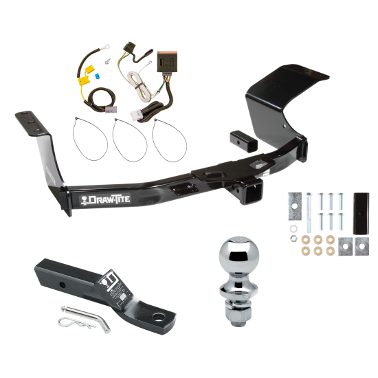 Trailer Tow Hitch For 07-13 Mitsubishi Outlander Complete Package w/ Wiring and 1-7/8" Ball