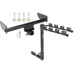 Trailer Tow Hitch w/ 4 Bike Rack For 08-15 Chevy Captiva Sport Saturn Vue tilt away adult or child arms fold down carrier