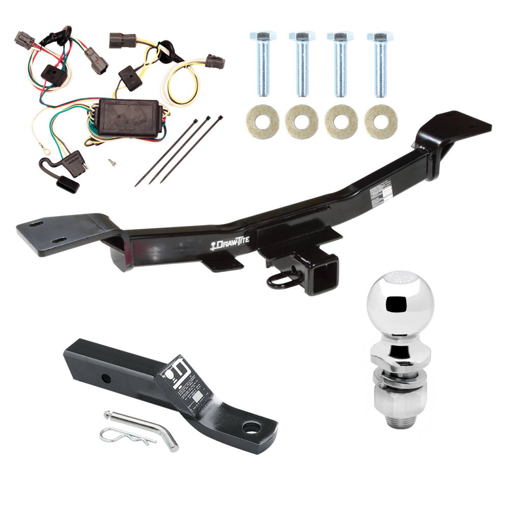 Trailer Tow Hitch For 05-09 Hyundai Tucson Complete Package w/ Wiring and 2" Ball