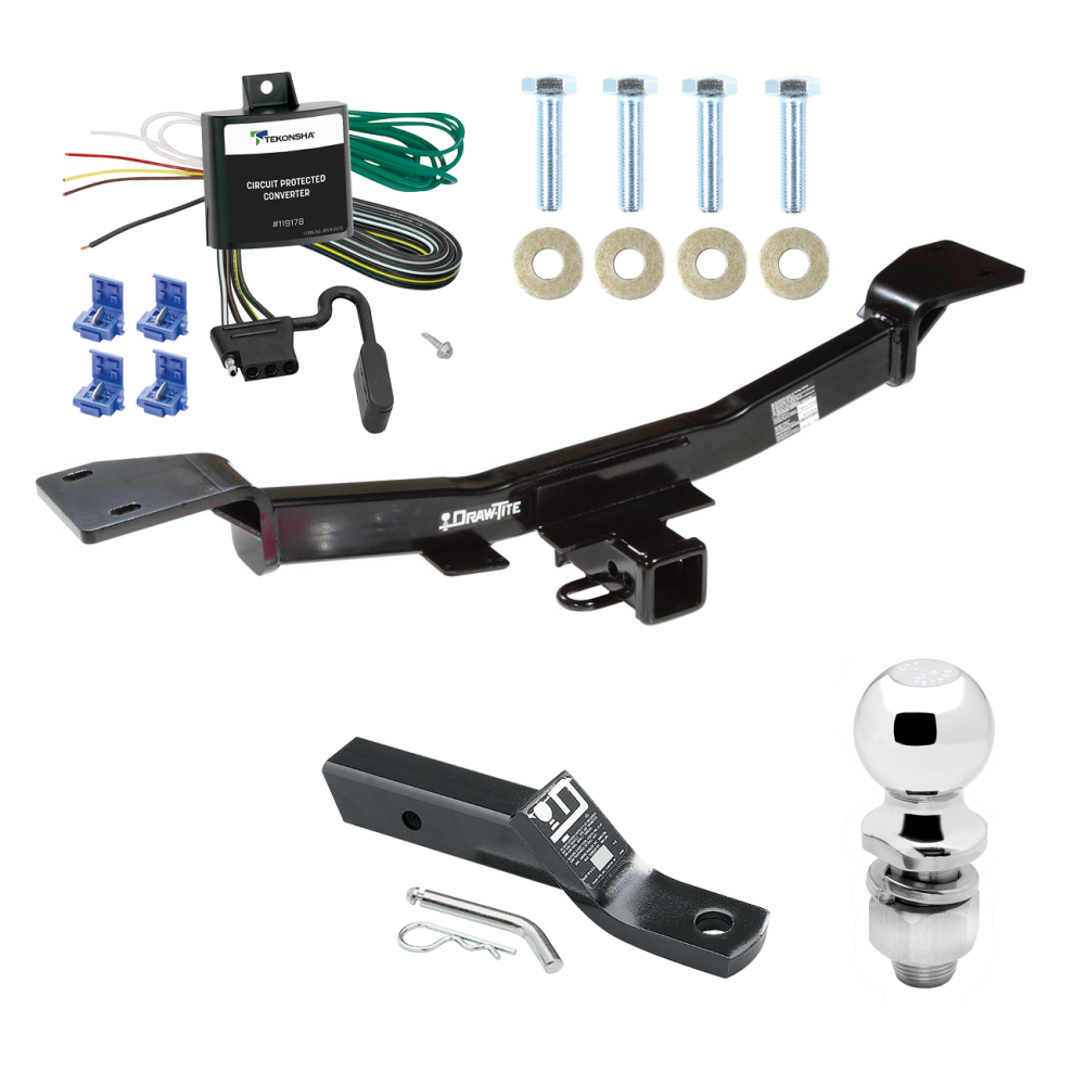 Trailer Tow Hitch For 05-10 KIA Sportage 4 Cyl Complete Package w/ Wiring and 2" Ball