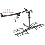 Trailer Tow Hitch For 01-08 Acura MDX Honda Pilot Platform Style 2 Bike Rack w/ Anti Rattle Hitch Lock