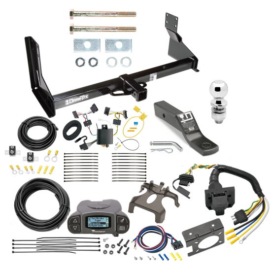 Trailer Hitch and Brake Control Kit For 14-22 Mercedes-Benz Sprinter Freightliner 2500 3500 Tekonsha Prodigy P3 Brake Controller 7-Way RV Wiring Harness Complete System Receiver 2" Tow Ball with factory step bumper