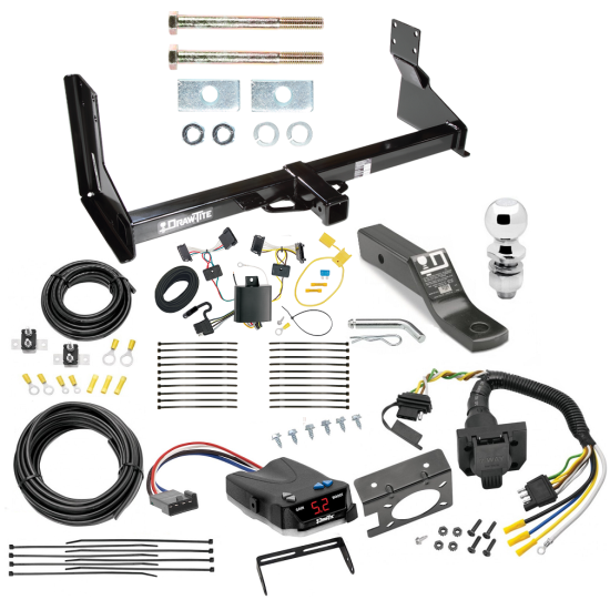 Trailer Hitch and Brake Control Kit For 07-13 Mercedes-Benz Sprinter Freightliner Dodge 2500 3500 Controller 7-Way RV Wiring Harness Complete System Receiver 2" Tow Ball with factory step bumper