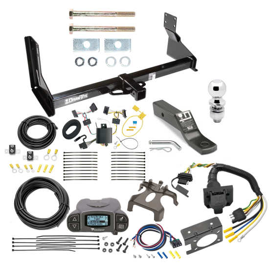 Trailer Hitch and Brake Control Kit For 07-13 Mercedes-Benz Sprinter Freightliner Dodge 2500 3500 Tekonsha Prodigy P3 Brake Controller 7-Way RV Wiring Harness Complete System Receiver 2" Tow Ball with factory step bumper