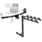 Trailer Tow Hitch w/ 4 Bike Rack For 04-12 Chevy Colorado GMC Canyon tilt away adult or child arms fold down carrier