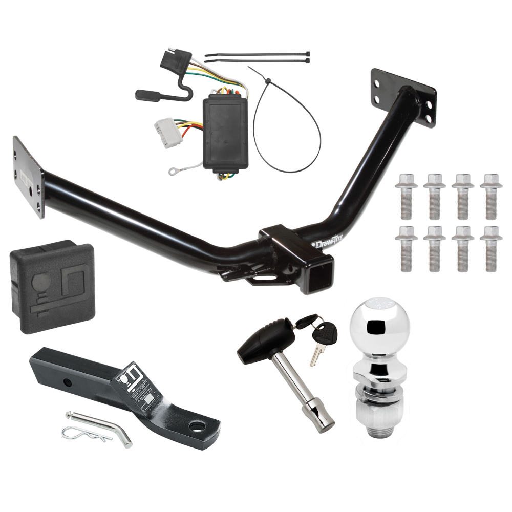 Trailer Tow Hitch For 07-13 Acura MDX without Full Size Spare Deluxe Package Wiring 2" Ball and Lock