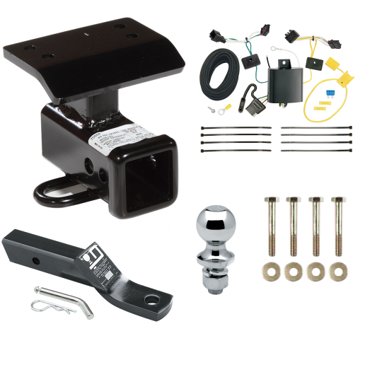 Trailer Tow Hitch For 12-17 Volkswagen Tiguan Complete Package w/ Wiring and 1-7/8" Ball