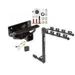 Trailer Tow Hitch w/ 4 Bike Rack For 03-23 Dodge Ram 1500 2500 3500 tilt away adult or child arms fold down carrier w/ Lock and Cover